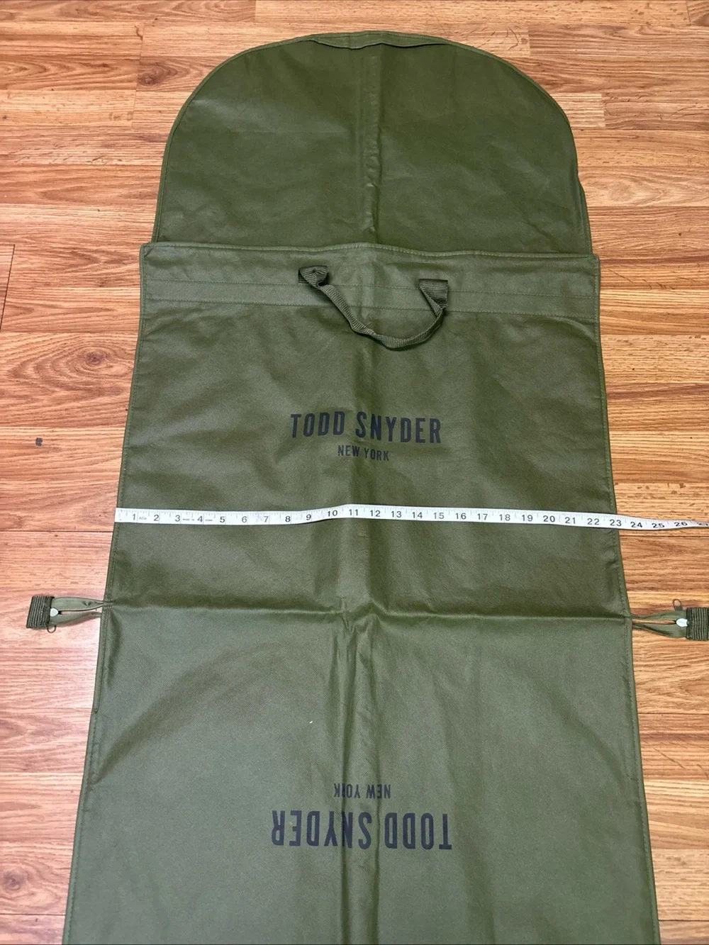Todd Snyder Suit Garment Bag Empty Shoe Pockets Storage Logo Lightweight Fabric